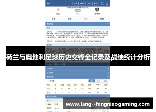 荷兰与奥地利足球历史交锋全记录及战绩统计分析