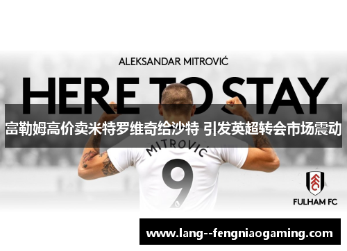 富勒姆高价卖米特罗维奇给沙特 引发英超转会市场震动